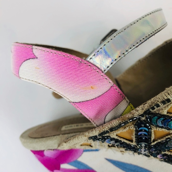 Dries Van Noten Sequin Floral Iridescent Heels - Picture 4 of 8